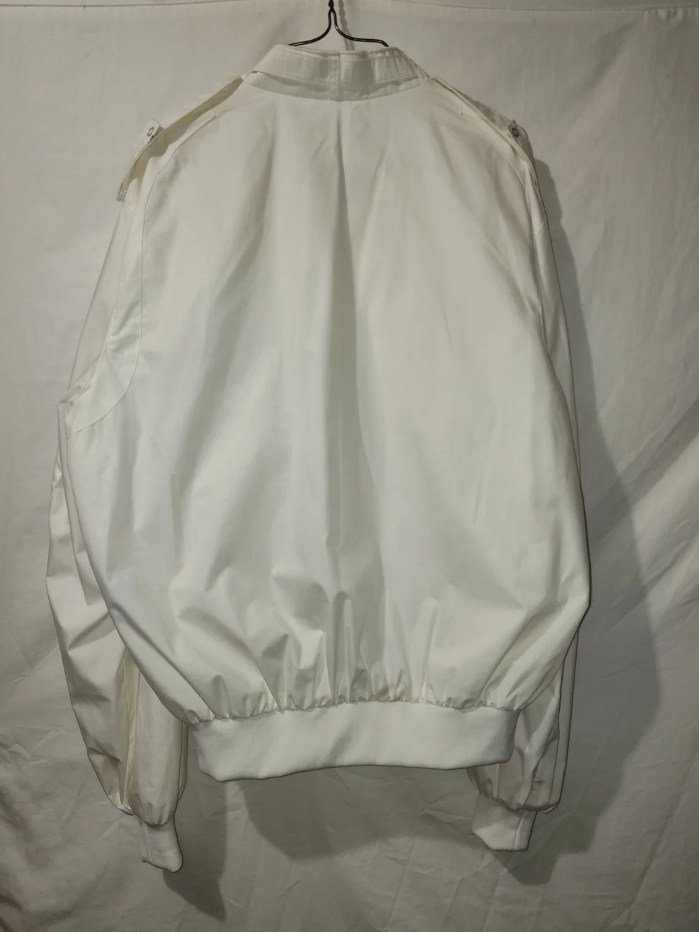 Members Only White Bomber Jacket with Chest Logo